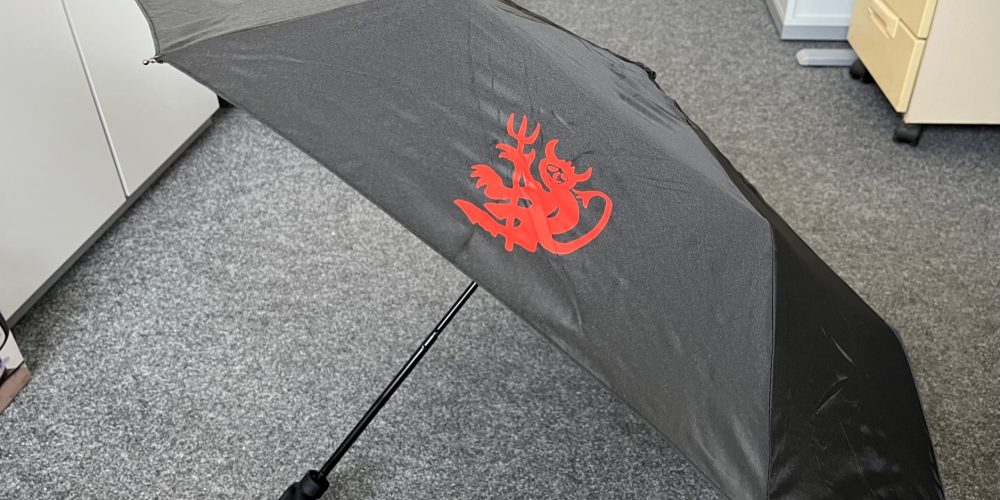Limitierter Regenschirm „Döüwel“ beim Stadtmarketing erhältlich