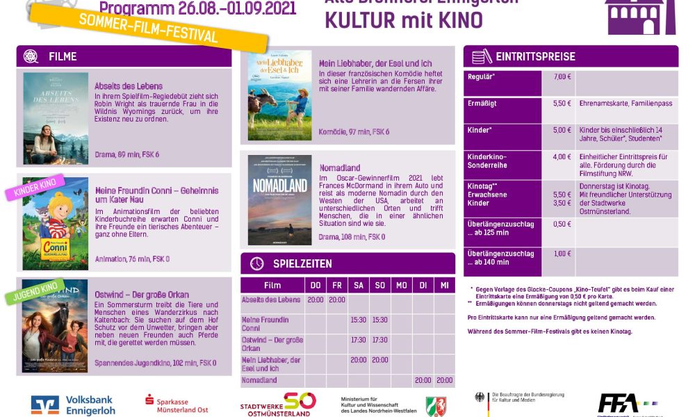 Sommer-Film-Festival in der alten Brennerei Schwake