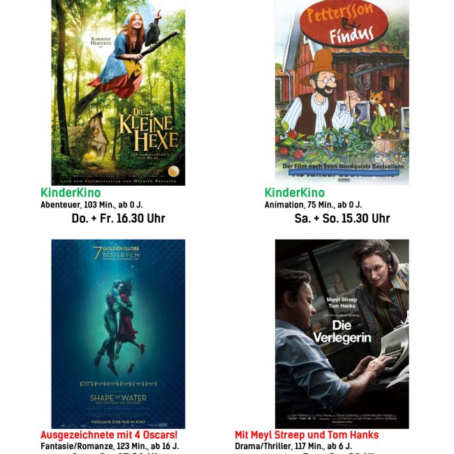 Kinoprogramm vom 29. März bis 4. April 2018