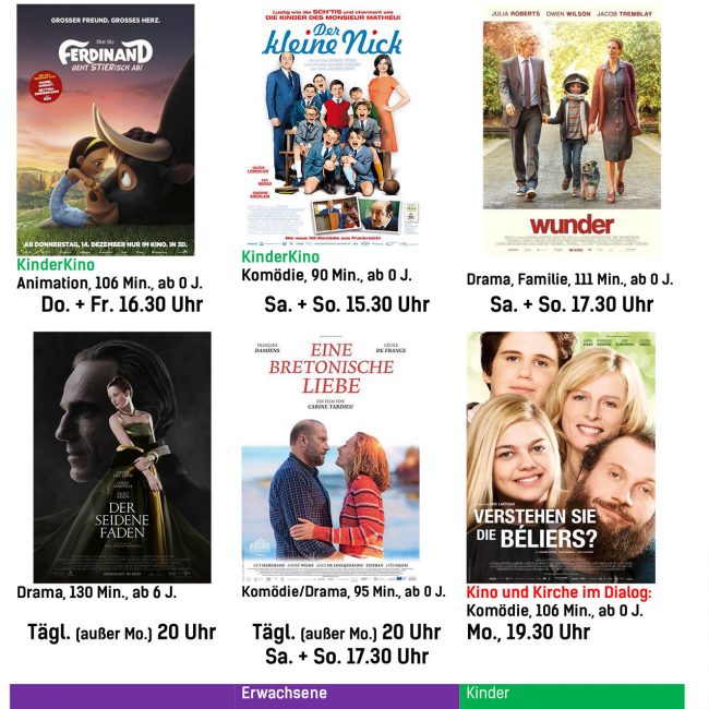 Kinoprogramm vom 01. März bis 7. März 2018