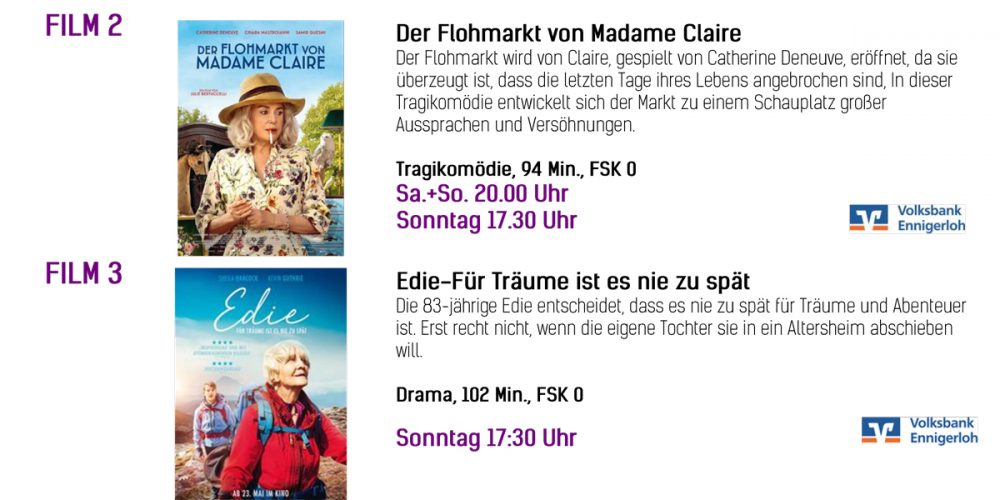 Kinoprogramm vom 04.07-07.07.2019