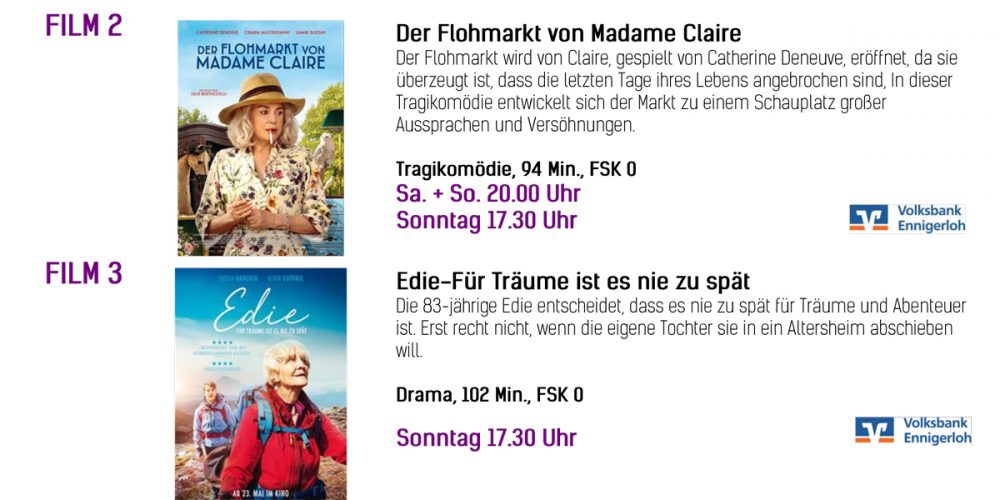 Kinoprogramm vom 11.07 bis zum 14.07.2019