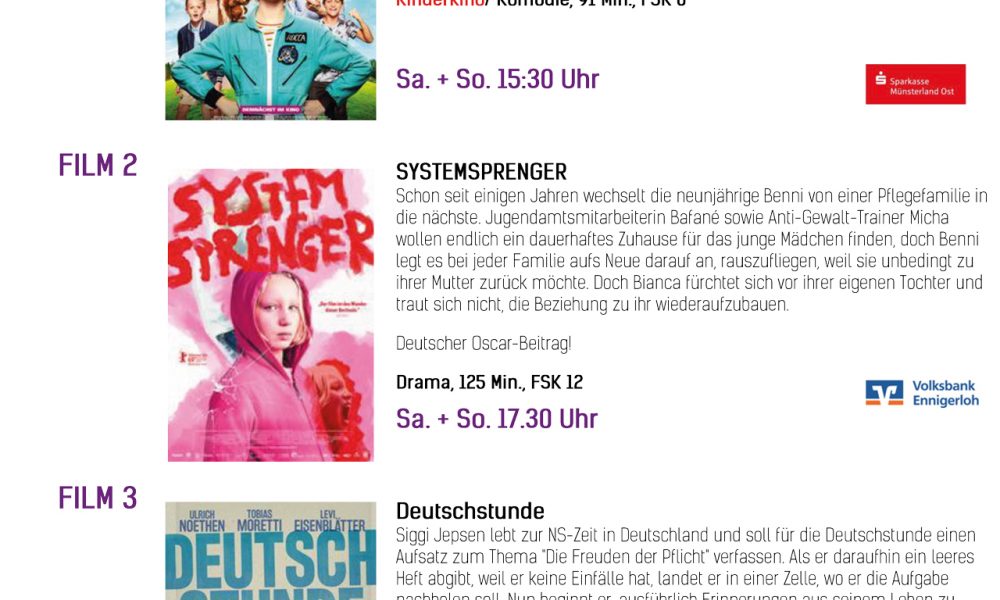 Kinoprogramm 24.10-27.10.2019